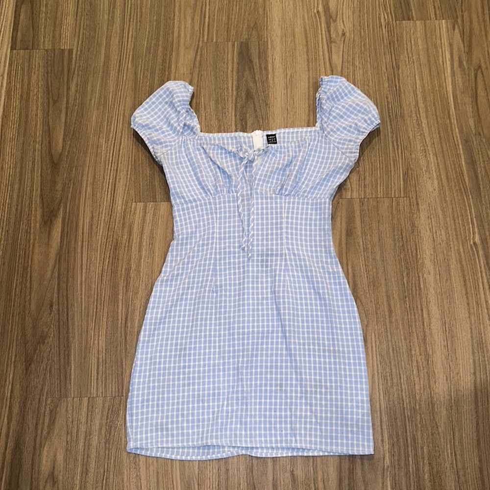 Blue shein gingham dress